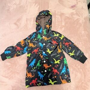 SHEIN Kids Dinosaur Print Jacket - Black with Multicolor